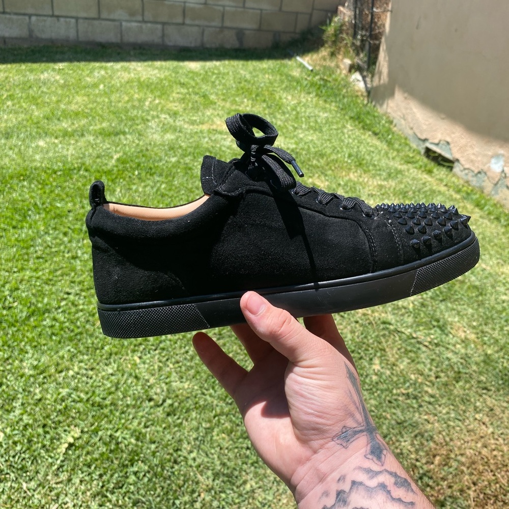 Christian Louboutin Black Spiked Sneakers